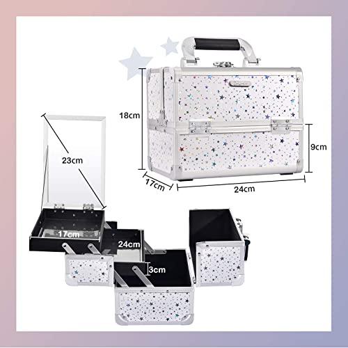 流行に流行にHapilife メイクボックス 2段トレイ 鏡付き 化粧ボックス