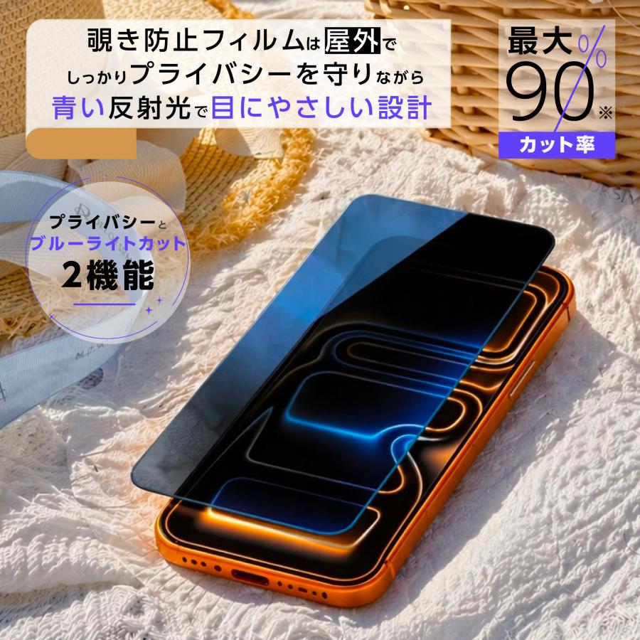 iPhone ガラスフィルム iPhone17 Pro 17e 16 16e iPhone Air 16 Pro iPhone15 フィルム ブルーライトカット 覗き見防止 iPhone14 13 iPhone SE2 SE3 SE 3世代 | iPhone | 16