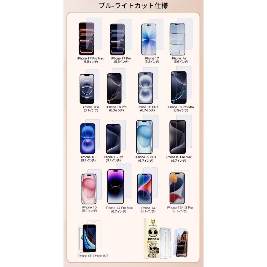 iPhone ガラスフィルム iPhone17 17 Pro 16e iPhone Air 16 Pro iPhone15 保護フィルム ブルーライトカット 覗き見防止 iPhone SE2 SE3 SE第3世代 iPhone 14 13 | iPhone | 36