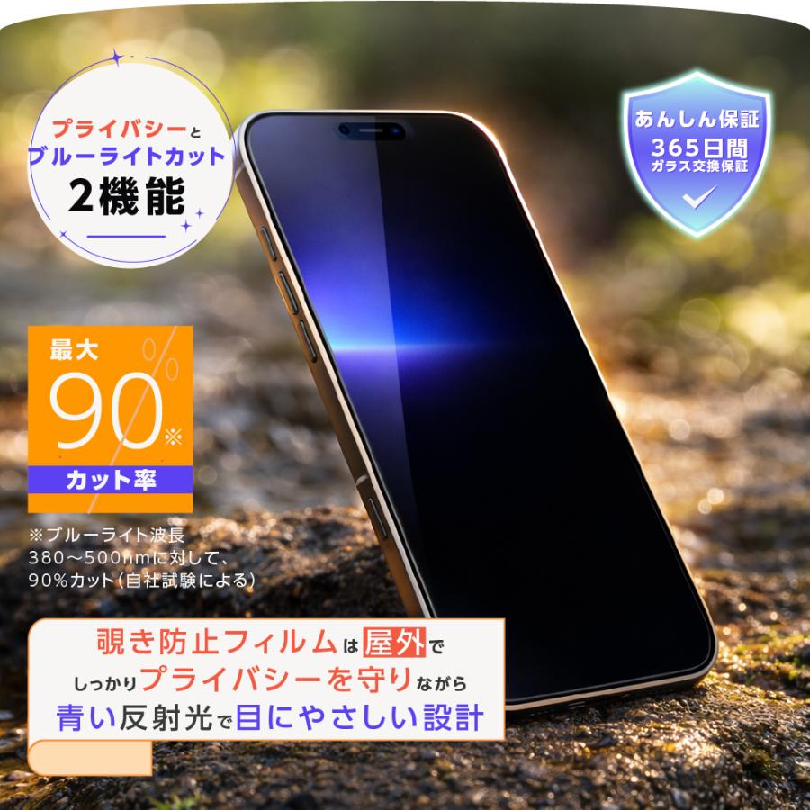 iPhone ガラスフィルム iPhone17 Pro 17e 16 16e iPhone Air 16 Pro iPhone15 フィルム ブルーライトカット 覗き見防止 iPhone14 13 iPhone SE2 SE3 SE 3世代 | iPhone | 16