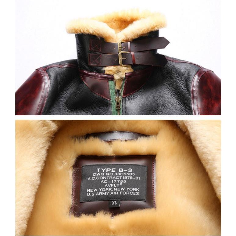 レザージャケット 羊革 ムートンウールフライトジャケット 厚手 レザージャケット 羊革 ムートンウールフライトジャケット 厚手