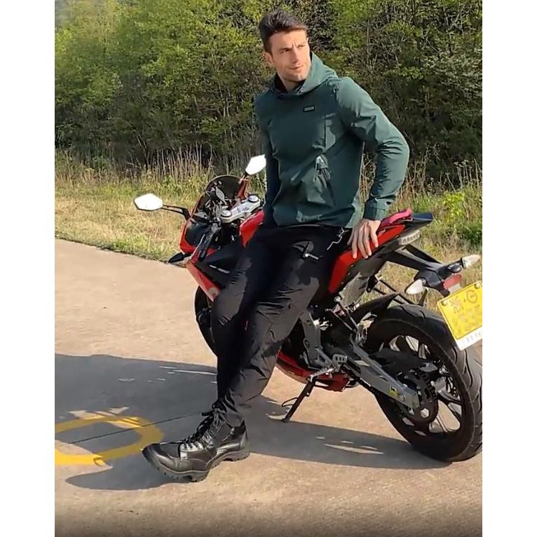 バイクジャケット プロテクター付き ブルゾン ナイロン フード