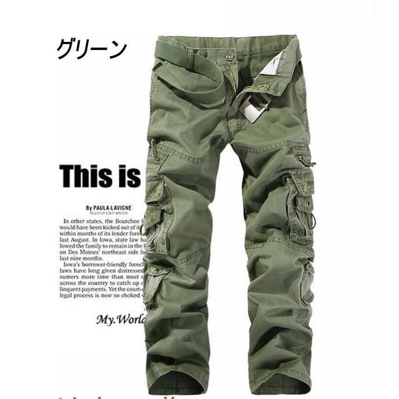 カーゴパンツ ワークパンツ ストレート 男ズボン 無地 ミリタリー