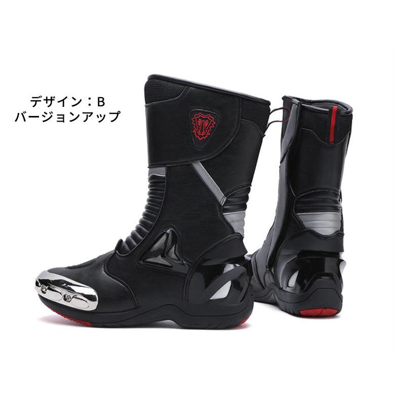 バイクブーツ メンズ バイクシューズ ロングレザーブーツ