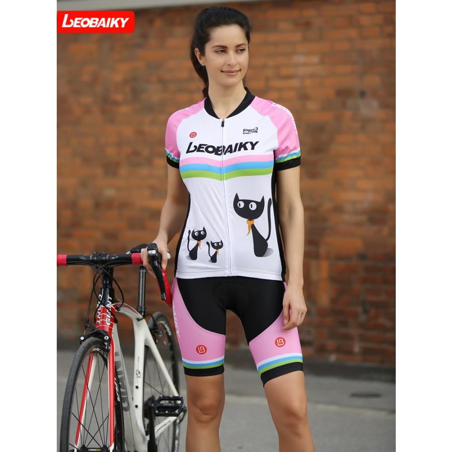 Leobaiky 半袖サイクルウエア 夏自転車ウエア サイクルジャージ サイクルパンツ半袖上下セット ロードバイク クロスバイク サイクリング 送料無料 レディース Leob F196 安藤商事 通販 Yahoo ショッピング