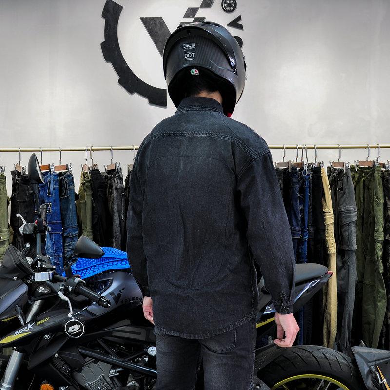 バイクジャケット プロテクター付き 春秋 メンズ デニムシャツ 男性