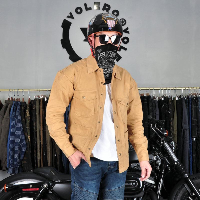 バイクジャケット プロテクター付き 春秋 メンズ デニムシャツ