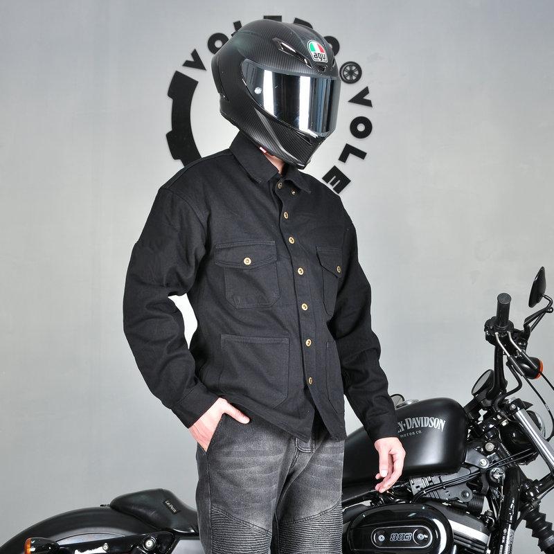 バイクウェア・装備 AXCEL バイクジャケット プロテクター付き 春秋 メンズ デニムシャツ