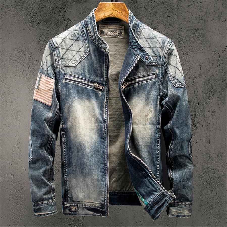デニムジャケット バイクジャンバー レーシングジャンバー 男 デニムジャケット バイクジャンバー レーシングジャンバー 男