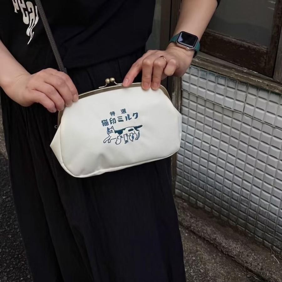 猫印ミルク がま口ショルダー 星羊社 ショルダーバッグ 小さめバッグ