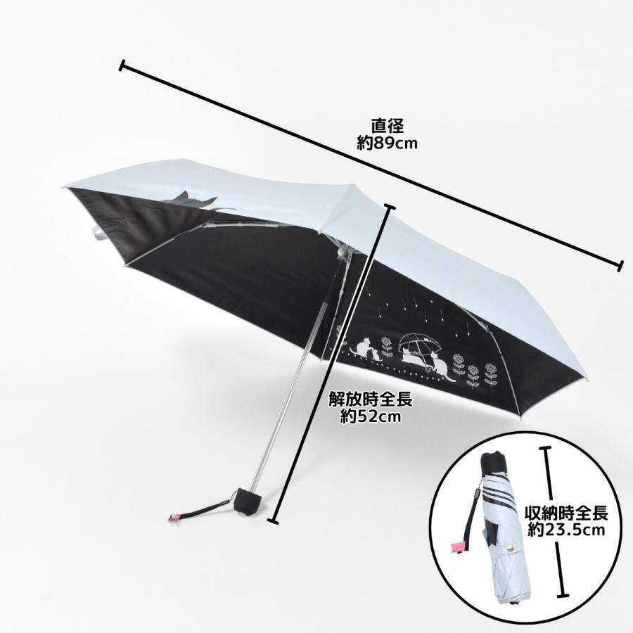 MKN 折りたたみ傘 50cm楽ミニ 傘と猫 mini 2026新作 黒コーティング