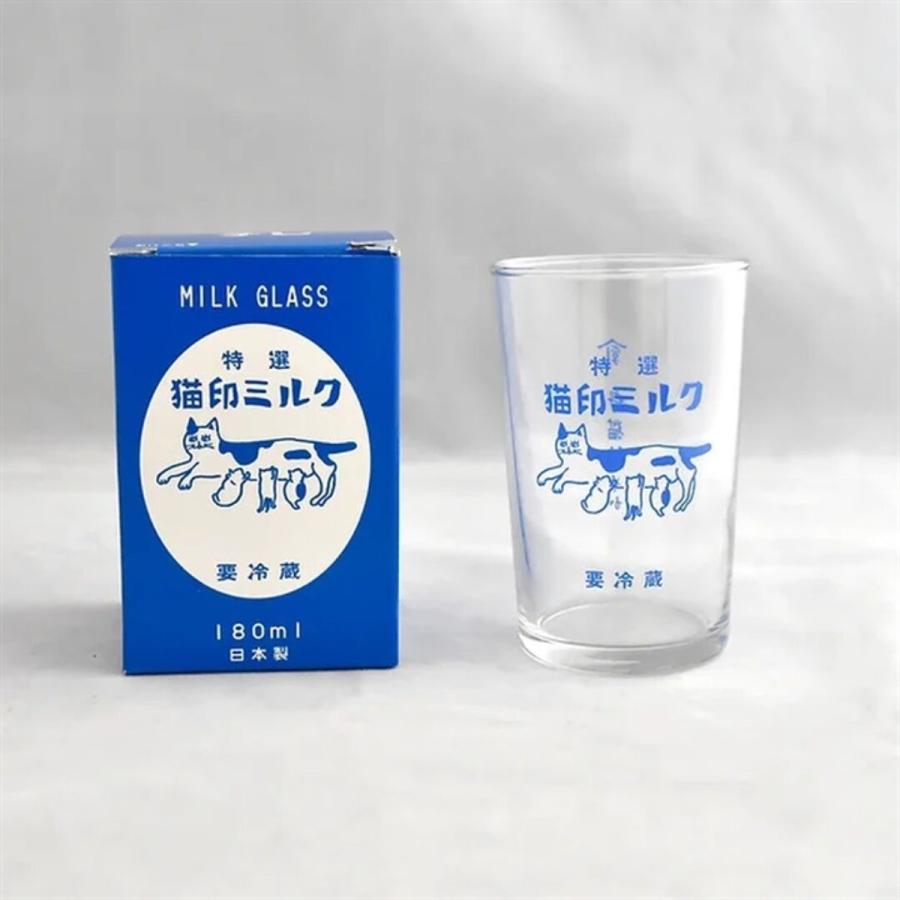 グラス 猫印ミルク 星羊社 MILK GLASS 180ml 個箱入り 日本製 レトロ