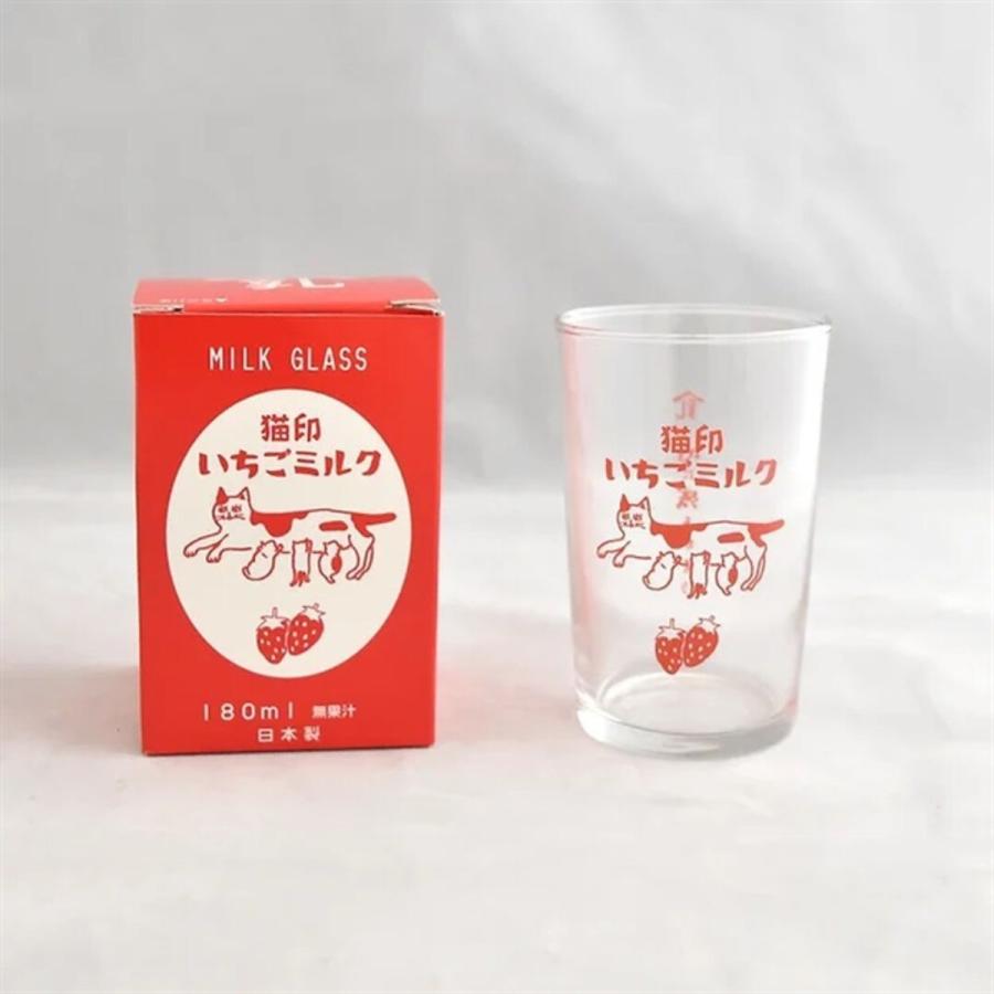 グラス 猫印ミルク 星羊社 MILK GLASS 180ml 個箱入り 日本製 レトロ