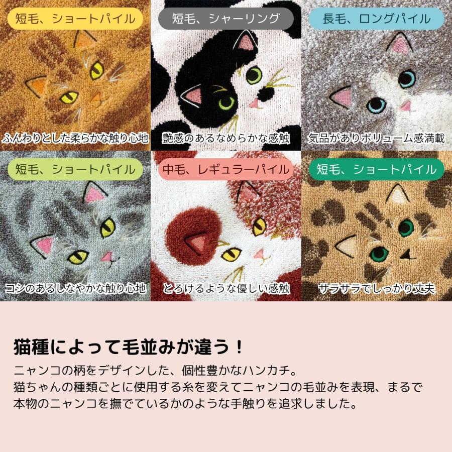 うちのこメイト ニャンコの毛並みロングフェイスタオル 今治タオル