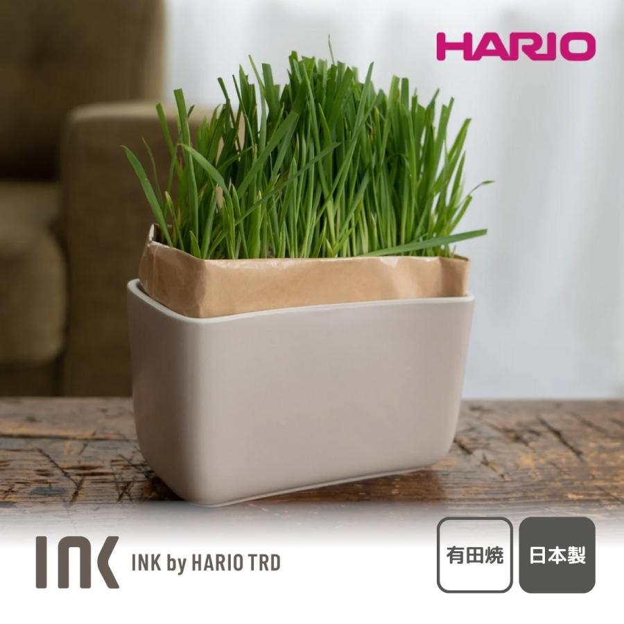 HARIO（ハリオ） 猫草栽培キット INK にゃんベジ ポット 有田焼 種まき