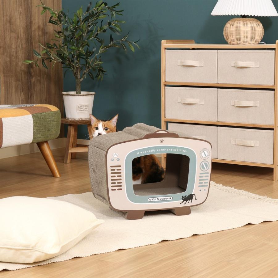不二貿易（Fuji Boeki） 猫の爪とぎ テレビ ダンボール 爪とぎハウス