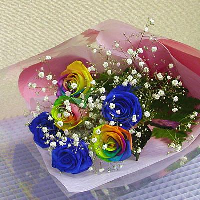 アンのお花屋さん バラ 花束 ギフト レインボーローズ ブルーローズ 夢