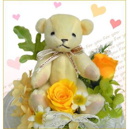 プリザーブドフラワー ラッキーベアー バラ ばら 薔薇 誕生日の花 ギフト プレゼント ブリザード 贈り物 クリスマス プレゼント お歳暮