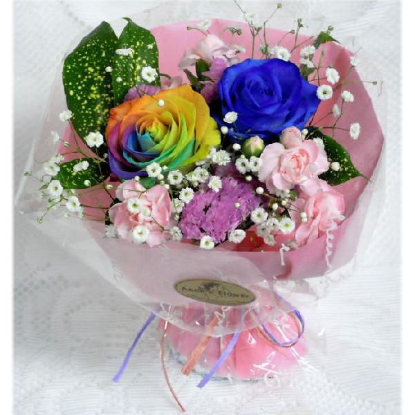 アンのお花屋さん バラ ギフト レインボー ローズ 青 ブルー アンのお花屋さん バラ ギフト レインボー ローズ 青 ブルー