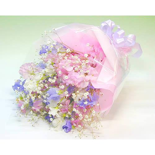 スイートピーのふんわりブーケ　誕生日・お祝い・結婚祝い 歓送迎 送別 お祝い ホワイトデー 入学 卒業 就職 退職 贈り物 爆買
