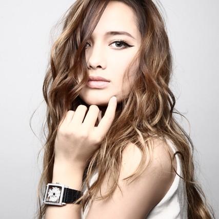 美品】Anne Coquine パイソン柄ミニクロスウォッチ バングルセット