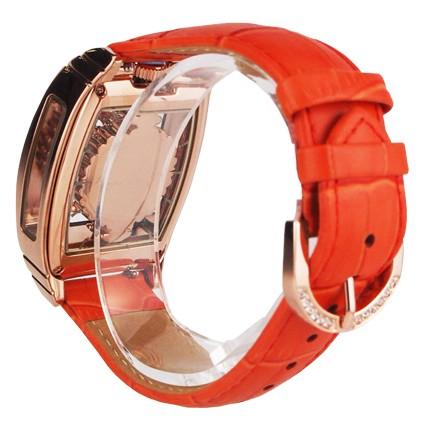 SIK13　アンコキーヌ　腕時計　動作品　スクエアスケルトンクロス　赤 AnneCoquine（アンコキーヌ） 腕時計 時計 メンズ レディース