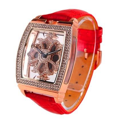 SIK13　アンコキーヌ　腕時計　動作品　スクエアスケルトンクロス　赤 SIK13 アンコキーヌ 腕時計 動作品 スクエアスケルトンクロス 赤