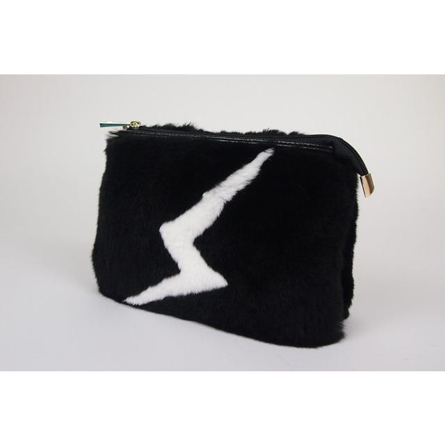 送料込 ポーチ バッグ アンコキーヌ Anne Coquine レディース イナズマラビットポーチ ブラック 23 02 ファー ポーチ 小物入れ プレゼント ギフト ラッピング 人気満点 Kuljic Com