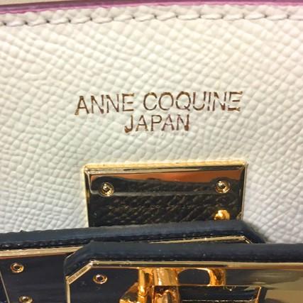 ハンドバッグ アンコキーヌ AnneCoquine メンズ レディース サイドスタッズ 25cm ホワイト ブラック バイカラー 2245-1501-02 本革 おしゃれ プレゼント ギフトの画像