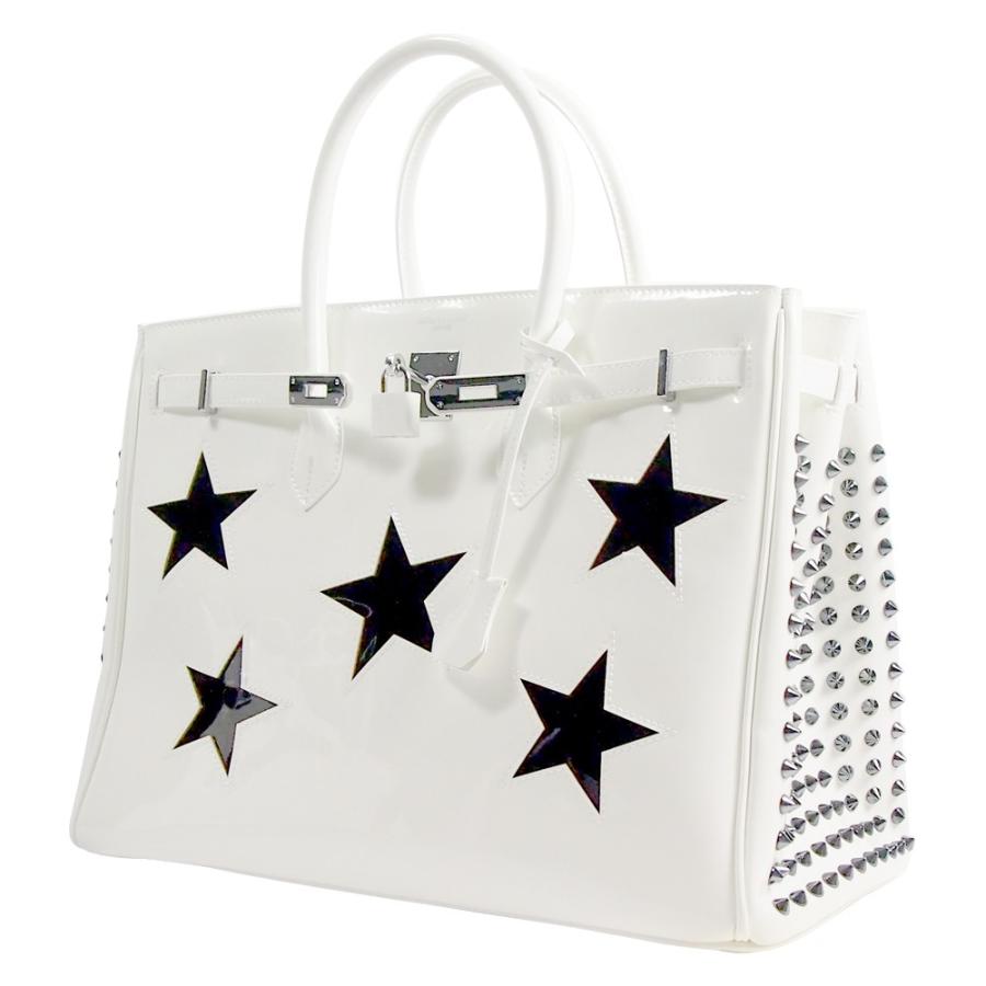 アンコキーヌ サイドスタッズバッグ 40cm エナメルスター 本革 大容量　A4 アンコキーヌ サイドスタッズバッグ 40cm エナメルスター 本革