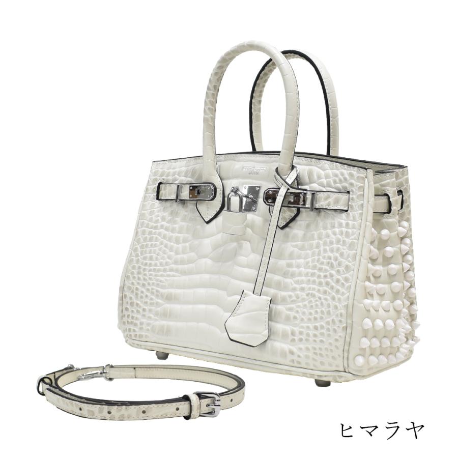 ANNE COQUINE ピンク クロコダイル風 ハンドバッグ