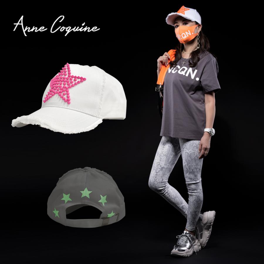 格安即決 公式 Annecoquine アンコキーヌ キャップ 帽子 レディース メンズ ブランド スタッズキャップ スター 白 蛍光ピンク 7014 0105 プレゼント ギフト Qvc 藤島彩子 ポイント10倍 Www Muslimaidusa Org