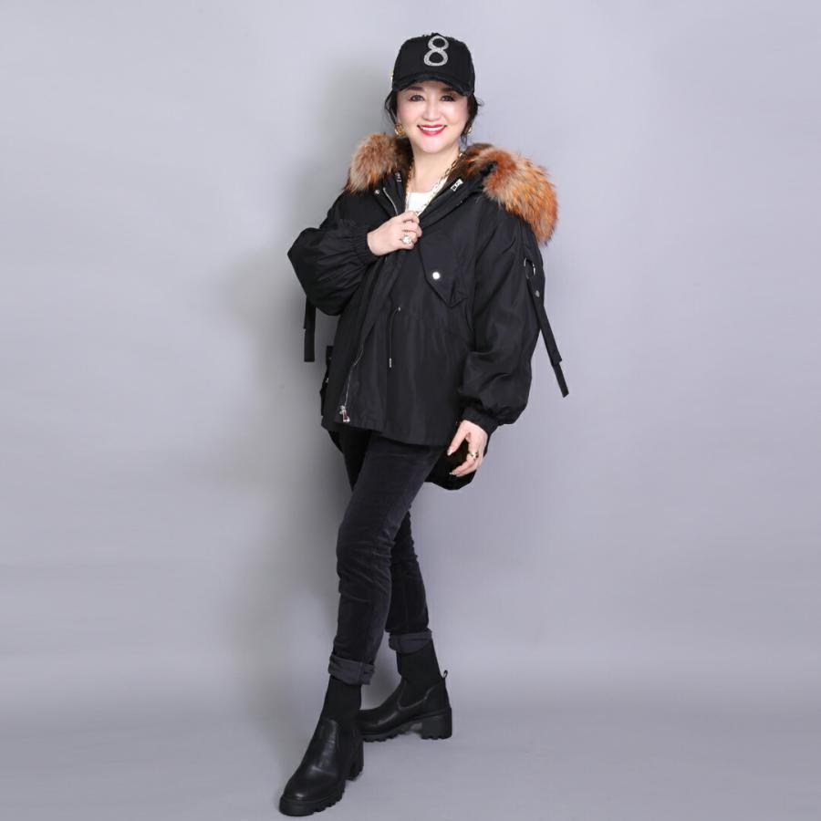 公式）Anne Coquine アンコキーヌ ボリュームラクーンファーつきモッズ
