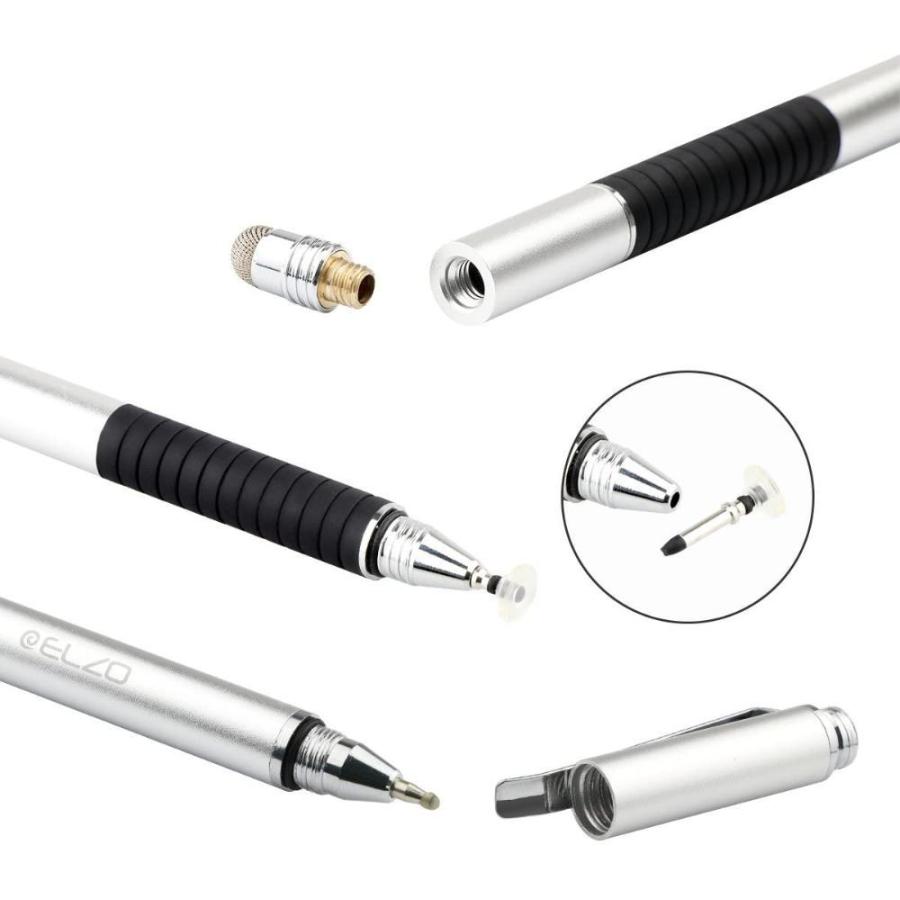 タッチペン Elzo タブレット Iphone Ipad Android スマートフォン用 2本 ツムツム ゲーム用 高感度 スタイラスペン ディ