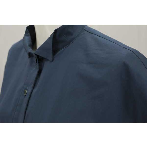 春夏物【イリゼ/T9074】ポリ綿タイプライターウイングカラー５釦マチポケＡラインワンピースドロップ４分袖/irise/spp/2i22b601xxの画像