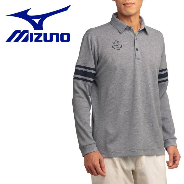 好評 ミズノ メール便配送 ゴルフ E2JA156206 メンズ ワンポイント長袖シャツ(大きいサイズ) ポロシャツ