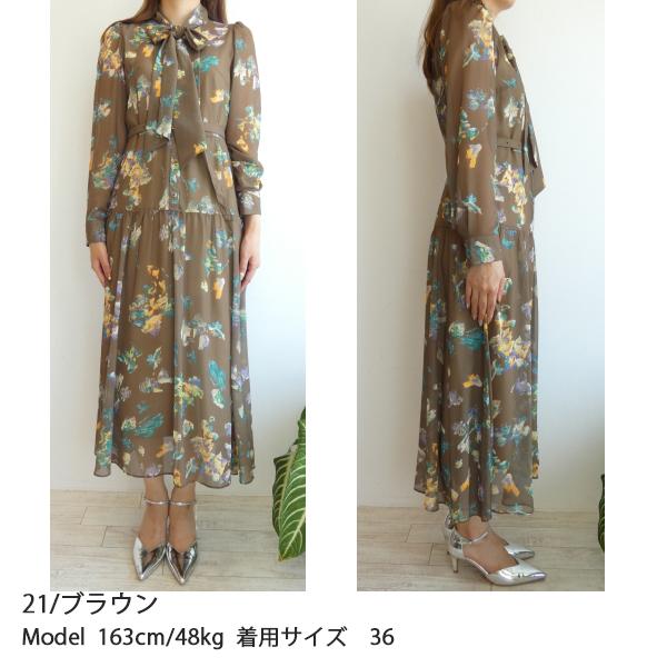 GRACE CONTINENTAL 0124331101,フラワープリントボウタイ付 GRACE CONTINENTAL 0124331101,フラワープリントボウタイ付