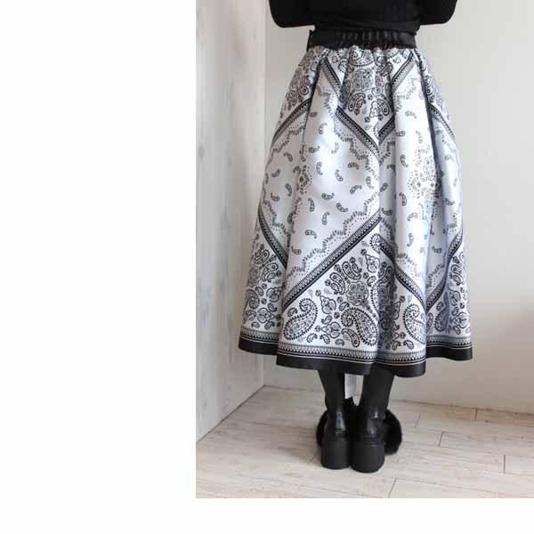 SALE セール 40%OFF 0302110221,Sov. / バンダナ柄ジャガードスカート  