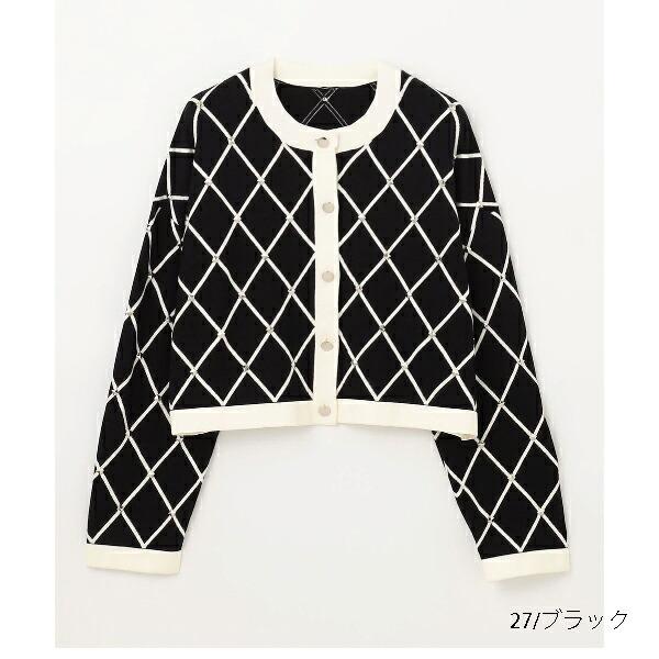 SALE セール 0323353199,Diagram,メタルチェックニットカーディガン 