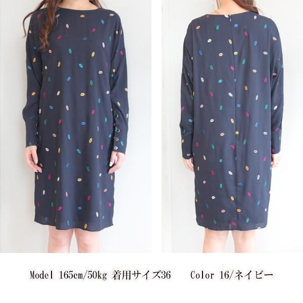 SALE 30%OFF グレースコンチネンタル,グレース,リップ刺繍ワンピース,ワンピース,リップ柄,長袖,17AW｜annie-0120｜02