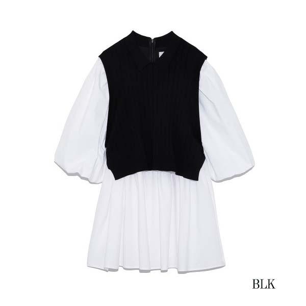 SALE セール CELFORD シャツレイヤードニットプルオーバー セル