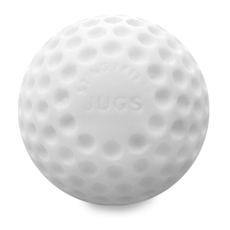 (ONE DOZEN 23cm BALL, White (B1005)) JUGS StingFree Dimpled Pitching
