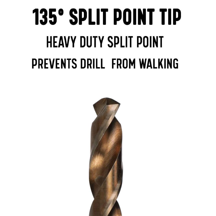 上質仕様 15 Cobalt Heavy Duty Split Point Stub Drill Bit， D/ASTCO15， Pack of 12