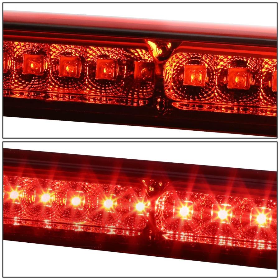 全国通販OK Pair Chrome Housing Red Lens Red 3D LED Bar Tail Lights+Dual Row 3rd Brake Light Compatible with Ford F150-F550