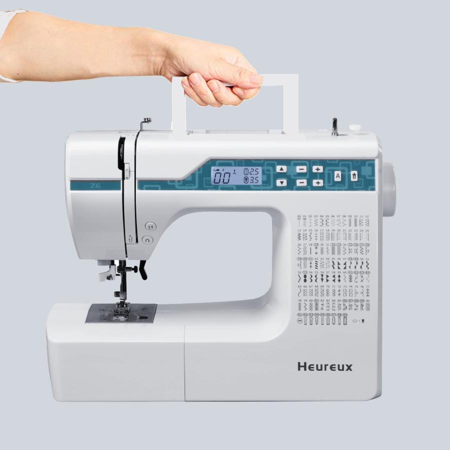 決算特価商品 Heureux Sewing and Quilting Machine Computerized， 200 Built-in Stitches， LCD Display， Z6 Automatic Needle Threader， Twin Needle