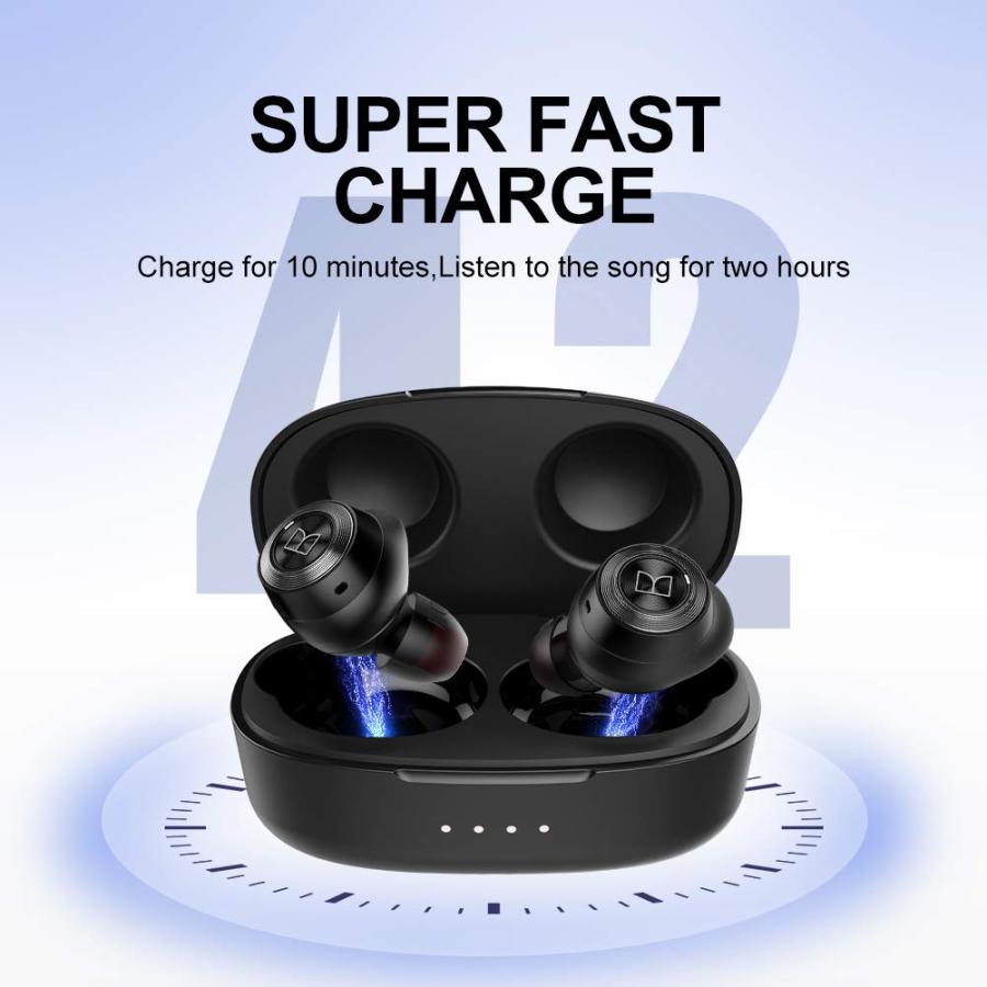 人気最短出荷 Monster Wireless Earbuds，Super Fast Charge，Bluetooth 5.0 in-Ear Stereo Headphones with USB-C Charging Case，Built-in Mic for Clear Calls，Water Resistan