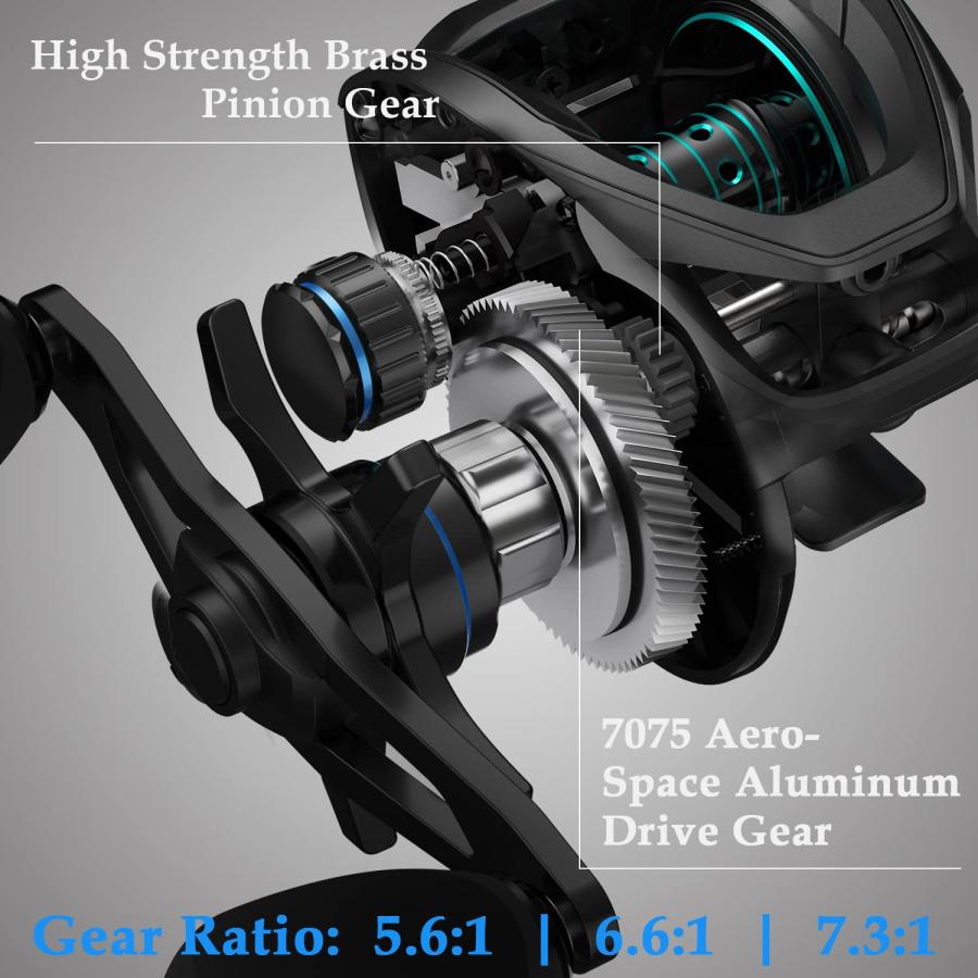 直売大特価 Cadence Vigor Baitcasting Reels - 9+1BB Super Smooth Baitcaster Reels with 20lbs Carbon Fiber Drag， 6.7oz Ultralight Fishing Reels， Low Profile Castin