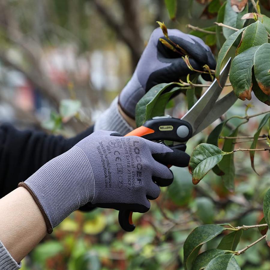 ヴァンパイアセイヴァ Lot de 12 paires de gants de travail de securite en micromousse avec revetement en nitrile sans couture， pour l´automobile， la renovation de la maison