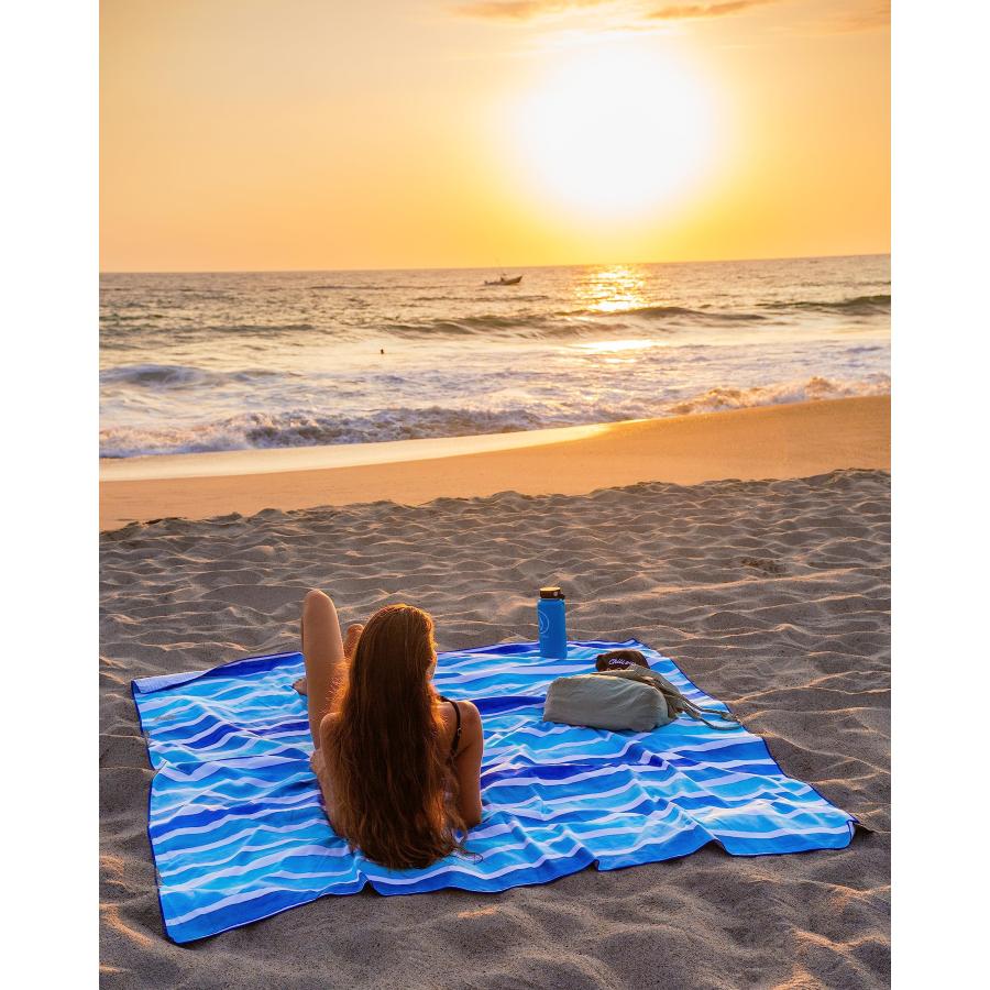 最高 Elite Trend XXL Family Beach Towel for Travel - Family Extra Large 72x72 Inch w/Bag - Lightweight Microfiber， Compact， Soft， Quick Dry， Sand Free - fo