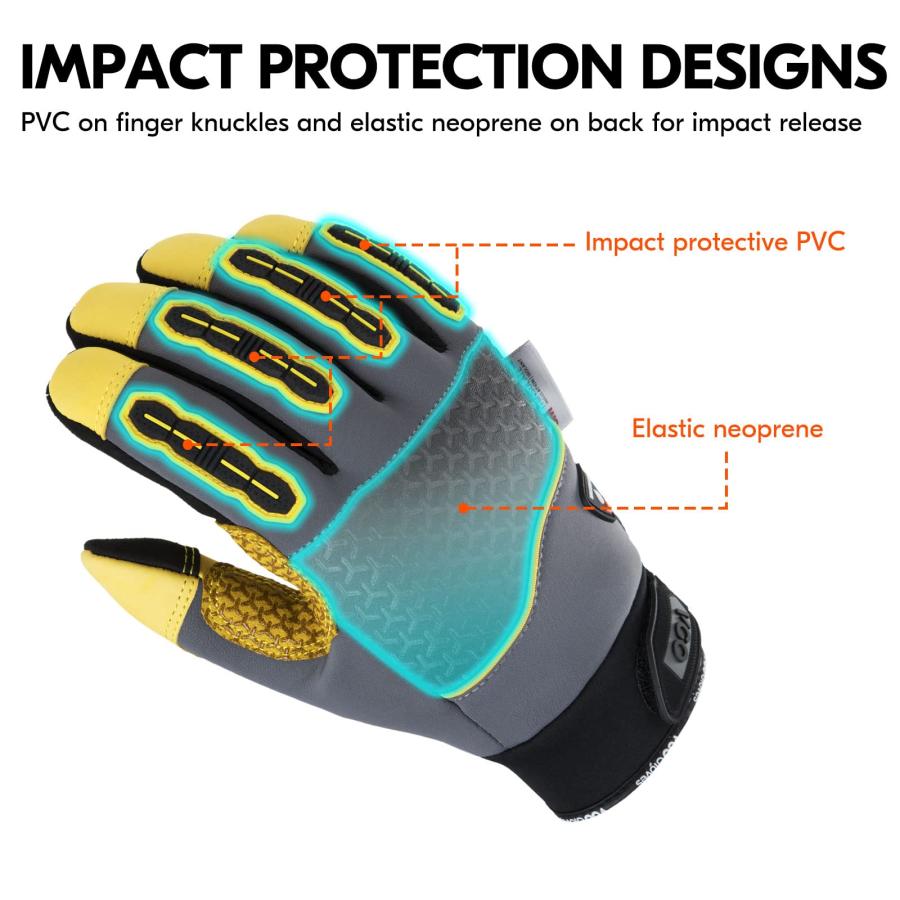 激安/新作 Vgo... 1Pair -20℃/-4°F COLDPROOF，Winter Safety Work Gloves，Water resistant ＆ Windproof Gloves(Size S，Gray，CA7724FLWP)